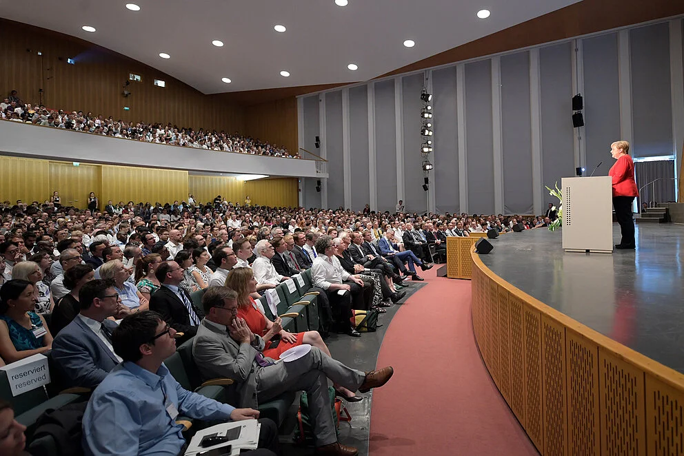 German Chancellor Angela Merkel at the opening of the annual meeting.